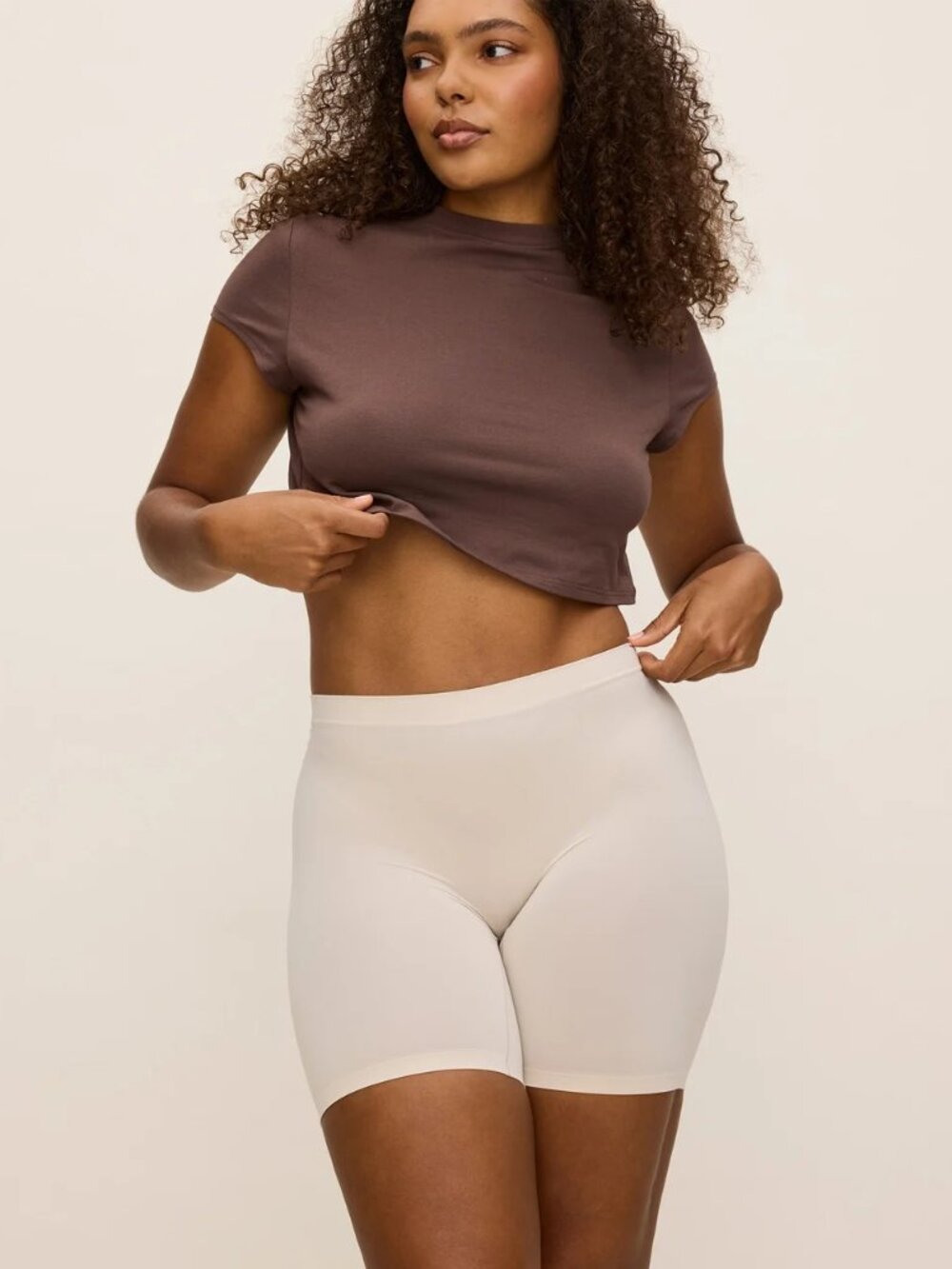 NEW The Thigh Society The WhispAir Cooling™ Anti-Chafe Slip Short Bone 7" L/XL